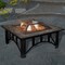Pure Garden 5-Pc Square Fire Pit Table Set, Black 50-107 - alternate 1
